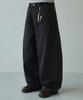 SIGNATURE Summer Wide Curved Dart Cotton Pants [Charcoal]