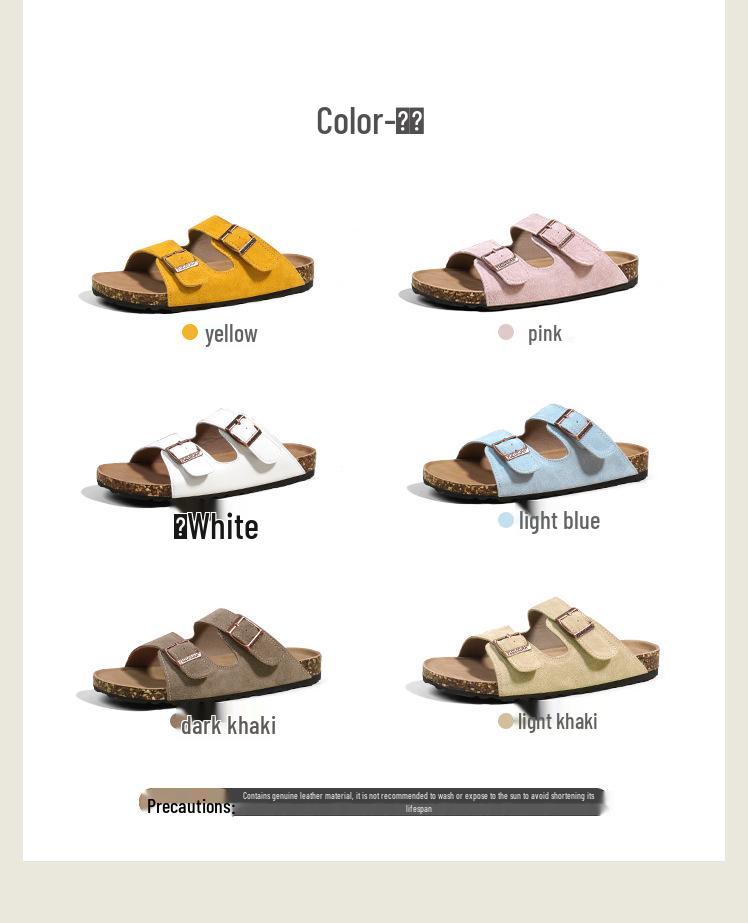 Cowhide Leather Two-Strap Birkenstock Sandals with 3cm Thick Sole - 2026 New Style