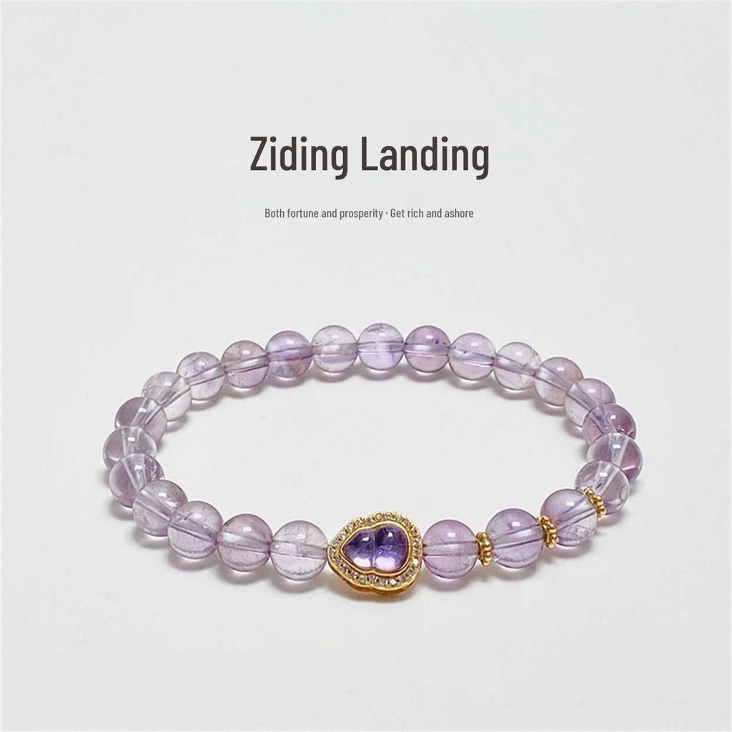 2025 Popular Uruguay Amethyst Imitation Bracelet for Women with Nine Purple Li Fire Gourd and Fu Card Crystal Jewelry
