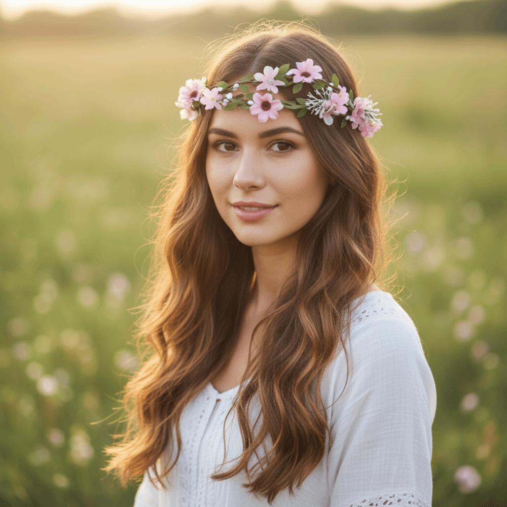 Simulation Flower Floral Garland White Bridal Crown Fairy Flower Headband Wedding Party