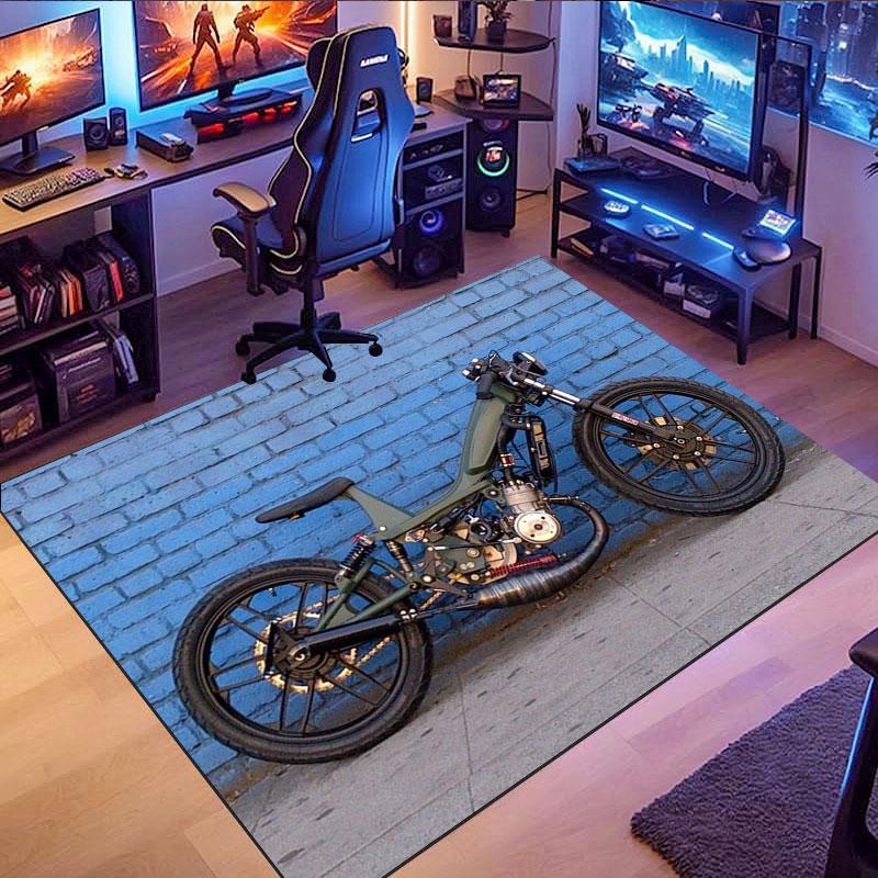 Simson Vintage Motorcycle Rug, Suitable for Living Room, Bedroom, Game Room, Computer Room and Home Décor.