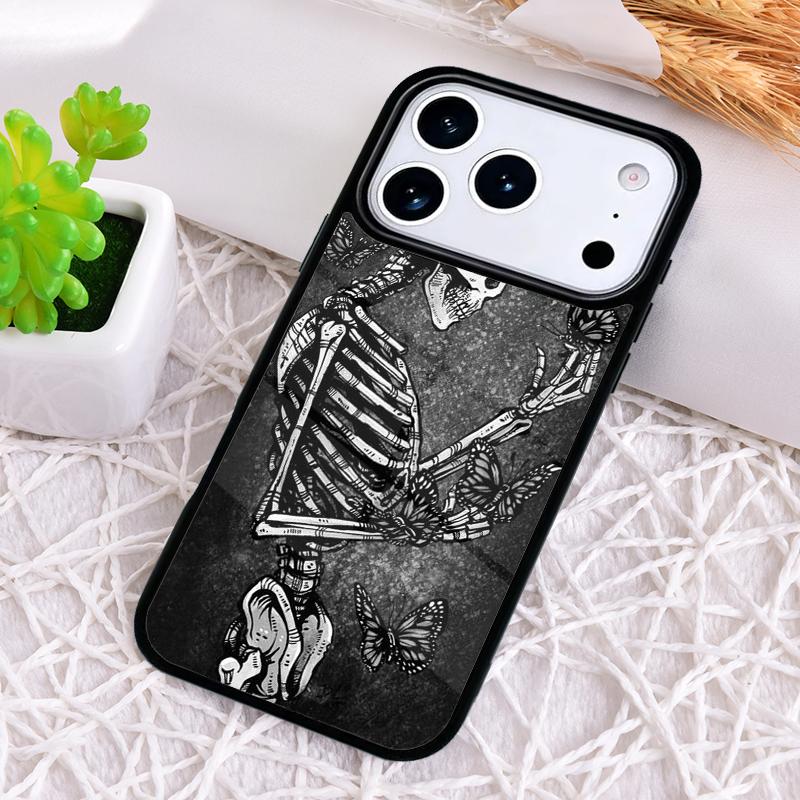 Trippy Skeleton Shockproof Phone Case for iPhone 17 Air 16e 15 11 12 14 13 Pro Max Cover Coque