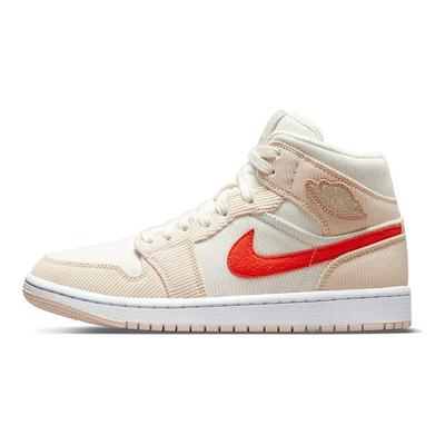 Damskie sneakersy Air 1 Mid SE Sztruks Kremowy Żaglowy Pomarańczowo-Kwarcowy DA8009-108