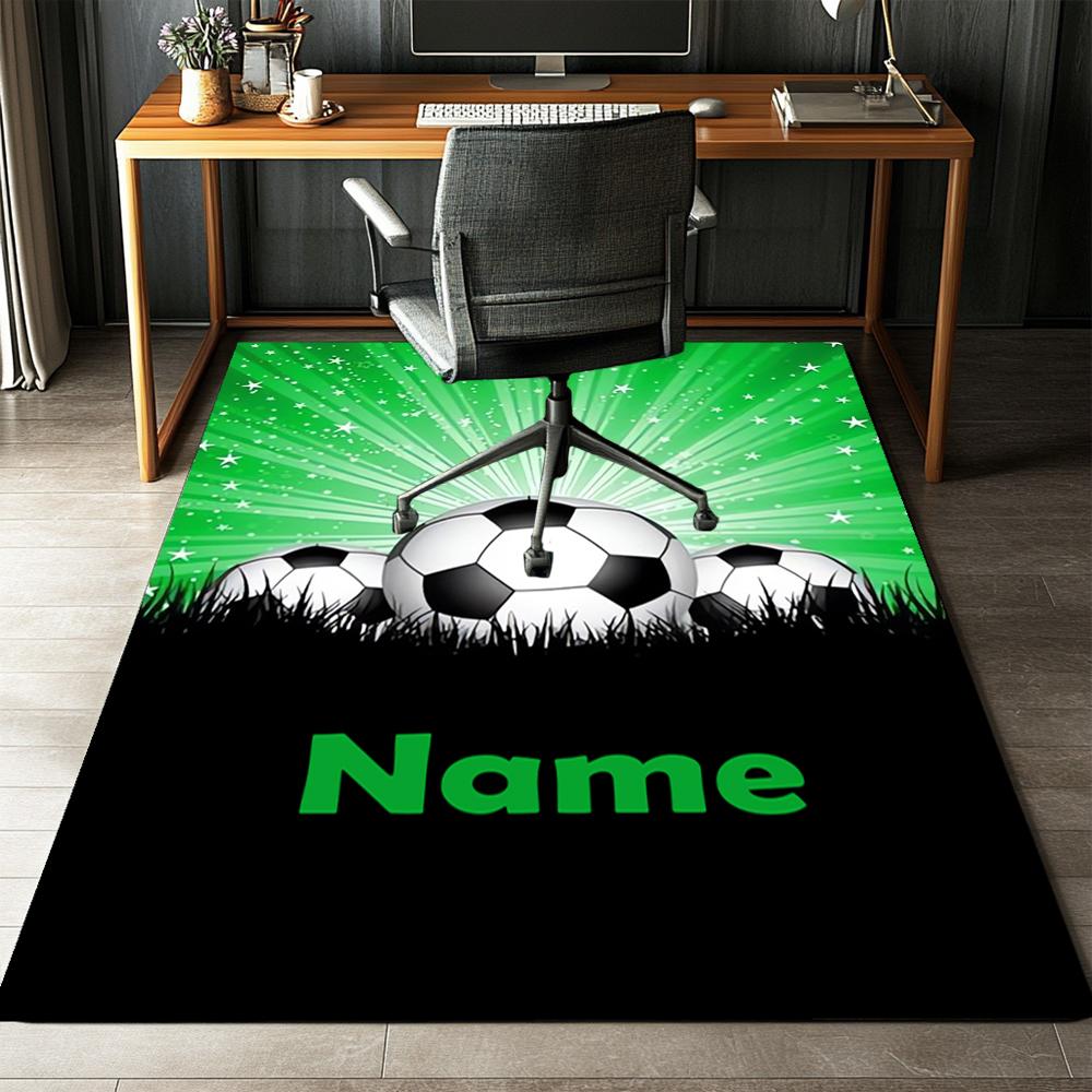 Custom Name Soccer Printed Carpet,Rug for Office Chair Living Room Bedroom Kitchen Room Decor Gifts.
