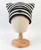 Yunibeosyeolkemiseuteuli Cat Bold Stripe Black Beanie Cat Beanie
