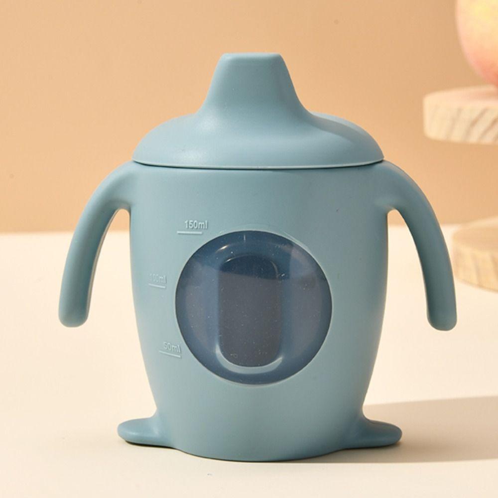 Silicone Baby Silicone Sippy Cup Learning Cup Transparent Cups Fashion Cartoon Water Bottle  Baby