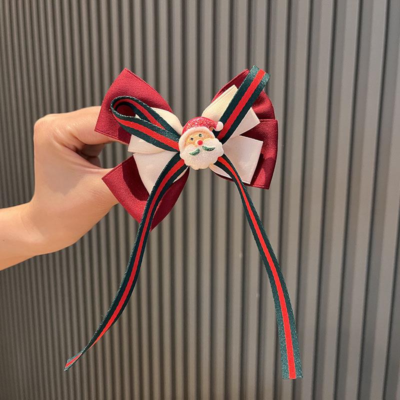 Handmade Fairy Mori Style Christmas Bow Hair Clip – Cute & Sweet Spring Hair Accessory