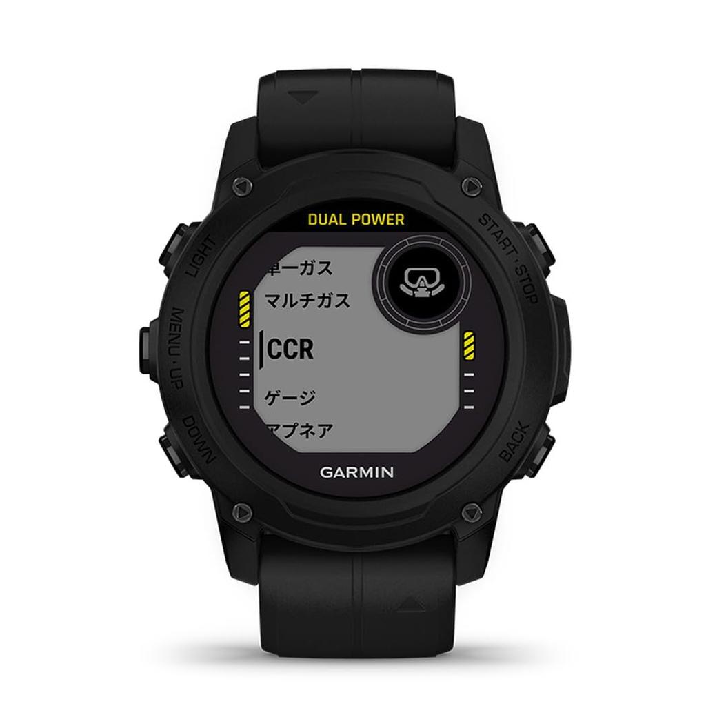 GARMIN Descent G1 Dual Power Dive Computer/Dive Watch, Solar Charging Model, Black [Official Japanese Product] [Snorkeling] [Diving] [Waterproof]