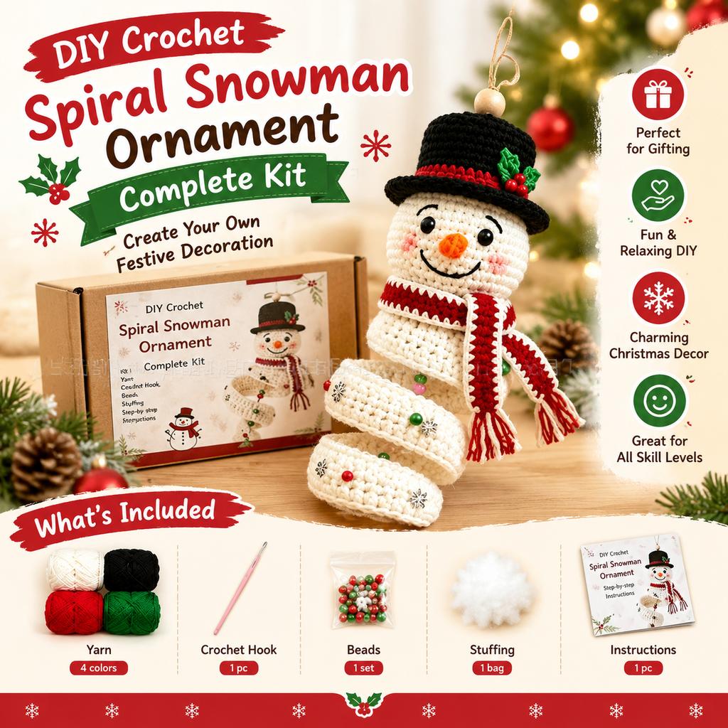 Christmas Snowman Crochet DIY Kit