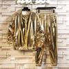 Youth Casual Sports Set: Shiny Jacket + Pants Unique Performance Two-Piece Set