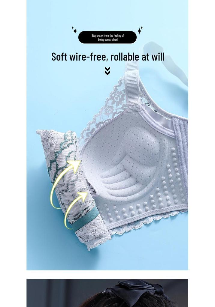 Lace Wire-Free Adjustable Push-Up Bra for Small Bust - Seamless, Breathable, Anti-Sagging Women's Underwear