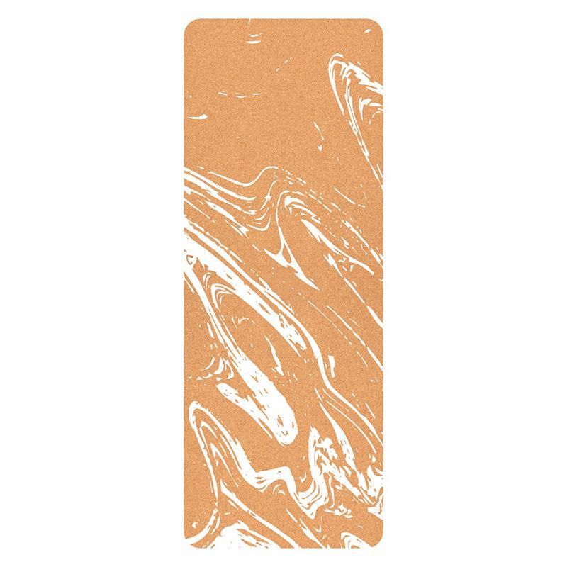 Natural Cork Rubber Yoga Mat Custom Printed Chakra Pattern Non Slip Sweat Absorbent Fitness Pilates Exercise Pad Home Gym Mat