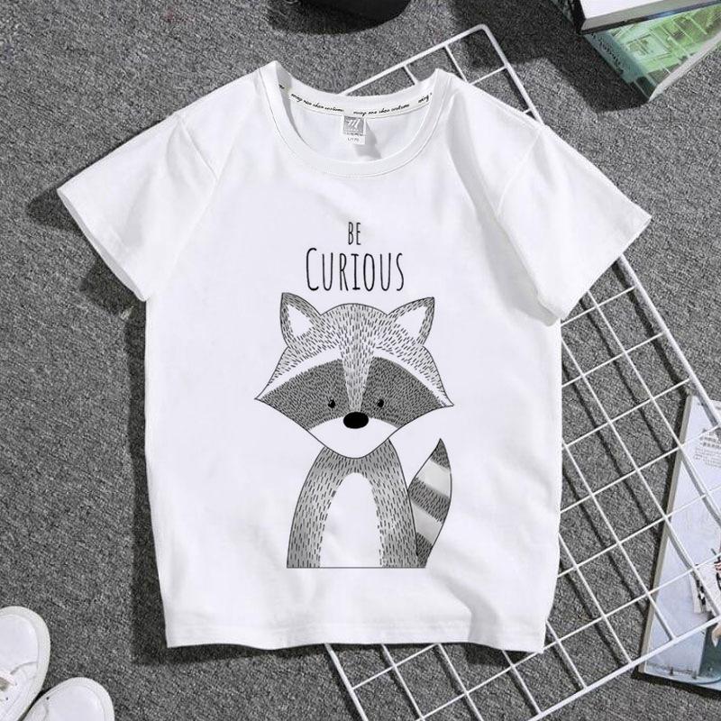 Fashion Breathable Tshirt for Boys  Girls with Cute Animal Print And round Neck ParentChild Matching Personality Clothing