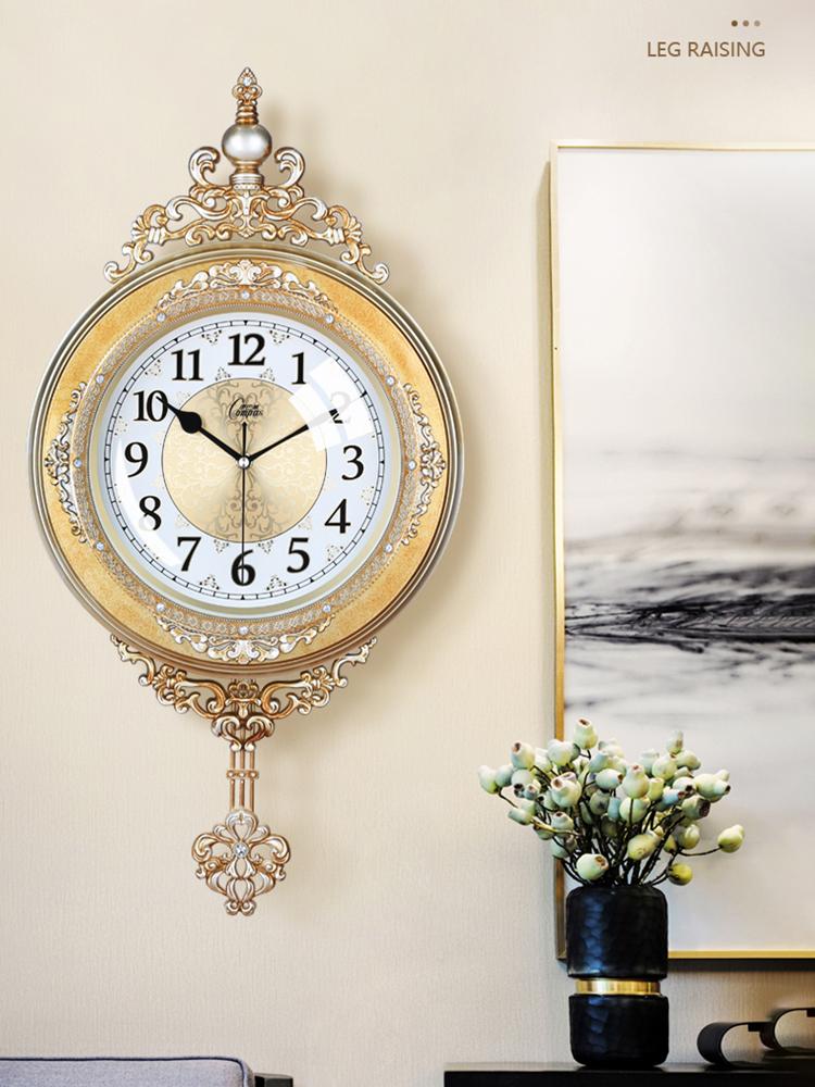 

Luxurious dec orationcharacteristics fashion swing clock rustic mute clock modern pendulum clock vintage quality quartz clock золотой