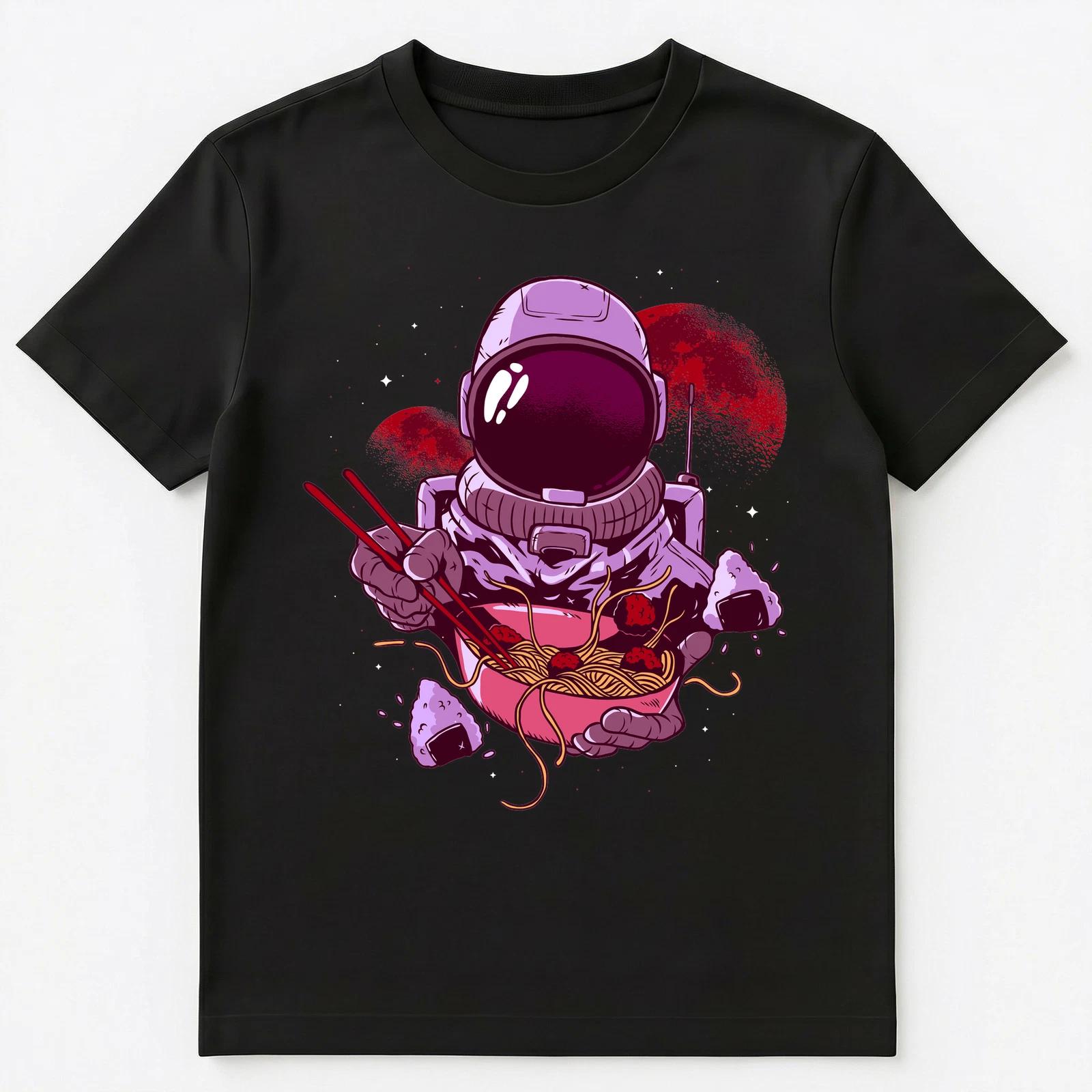 

Astronaut Eating Noodles During Spacewalk Graphic Unisex T-Shirt 2XL