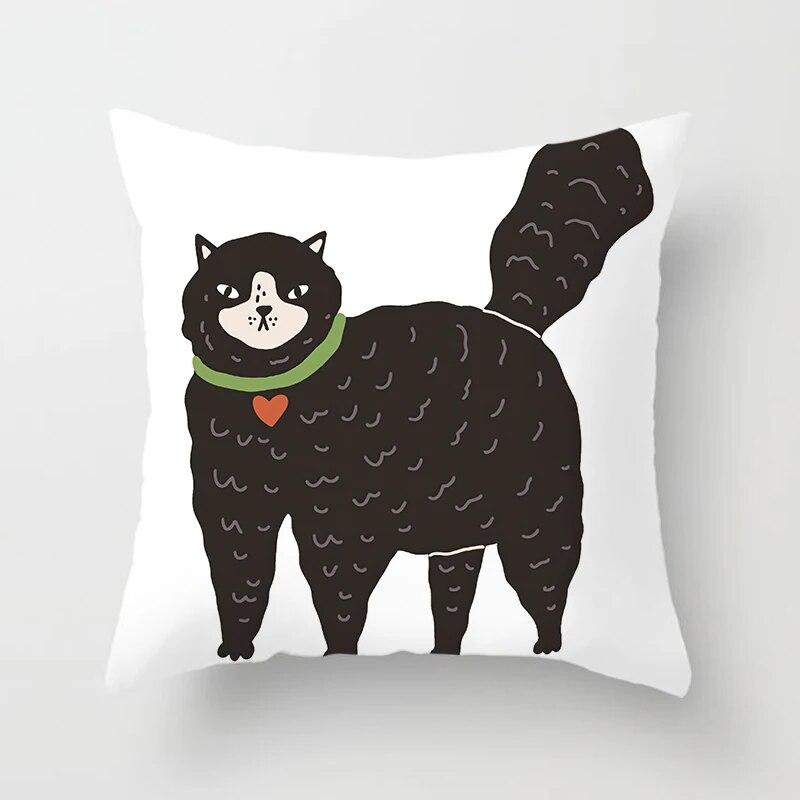 Totenkopf Katze Schwarz Heimdeko Kissenbezug Unartig Sofa Autodekoration 45x45cm Kissenbezug Quadratisch Polyester