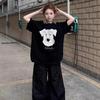 Heavy Cotton Puppy Print T-shirt Women's Short-sleeved New Summer Loose Large Size Fat MM Lazy Premium Top