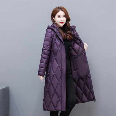 Middle Aged Women Winter Long Jacket Hooded Casual Thicken Warm Cotton Padded Coat Female Parkas Winter Overcoat