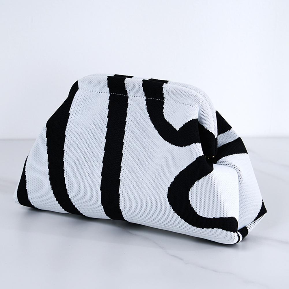Bolso de Playa de Verano para Mujer, Bolso Pequeño de Ganchillo Nube, Carteras de Punto, Bolso Dumpling, Bolso Casual Colorblock para Mujer