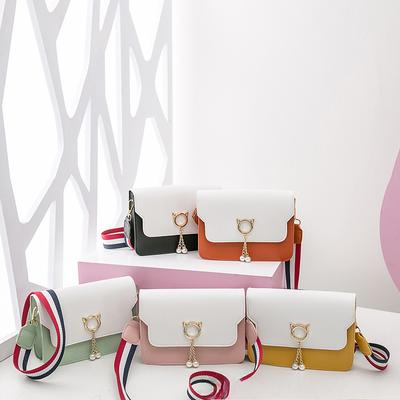 Cat Pendant Small Square Bag Korean Style Women's Shoulder Bag Women's Crossbody Mobile Phone Bag