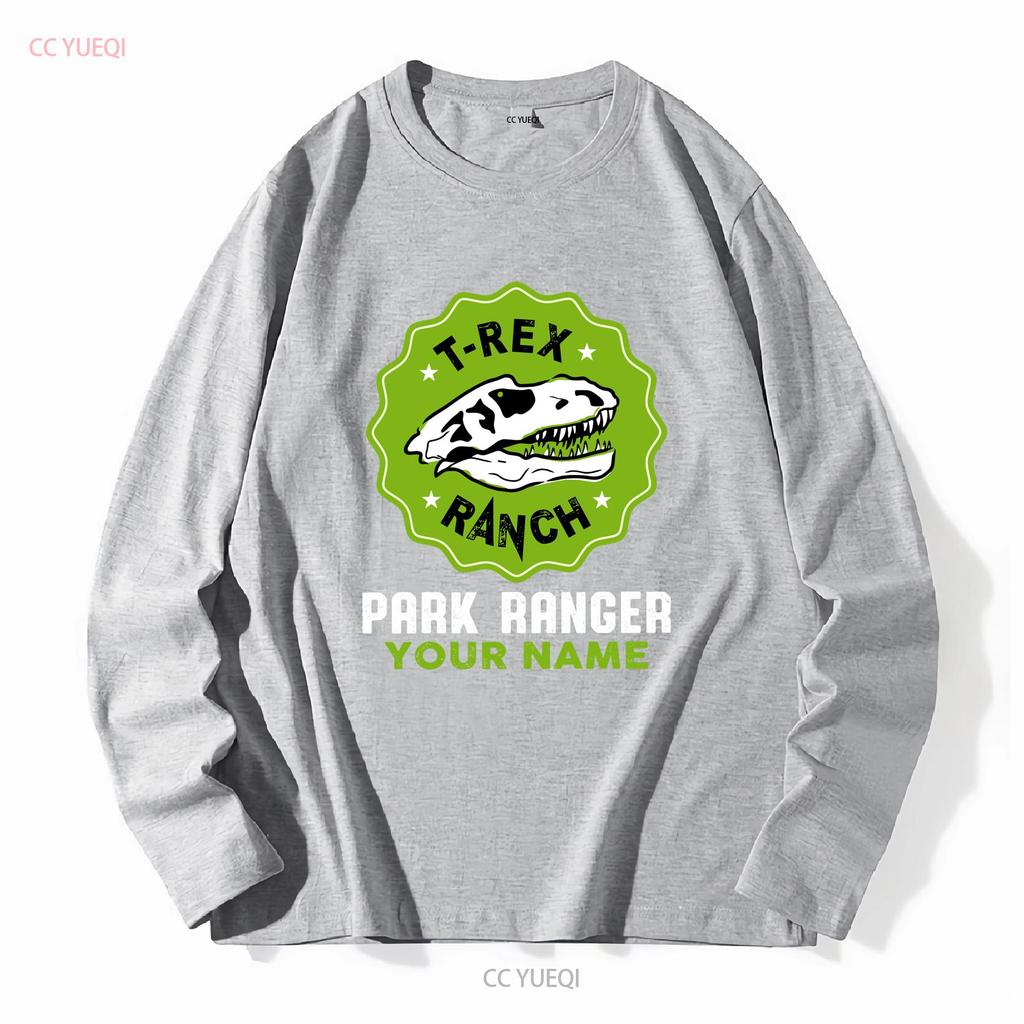 T-Rex Ranch Park Ranger Kinder Jugend Kleinkind Shirt Benutzerdefinierter Name Weihnachten Familie Geburtstag Lang- oder Kurzarm Vintage Gewaschen