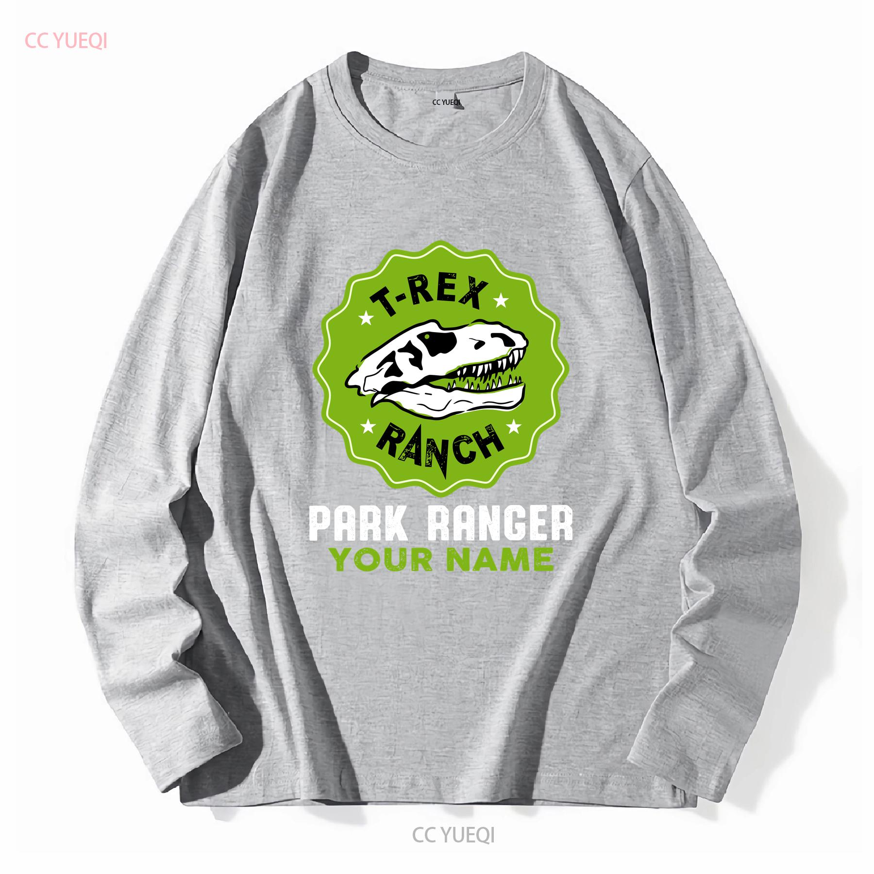 

T Rex Ranch Park Ranger Kid Youth Toddler shirt Custom name Christmas Family Birthday long or short sleeves vintage Washed 4XL