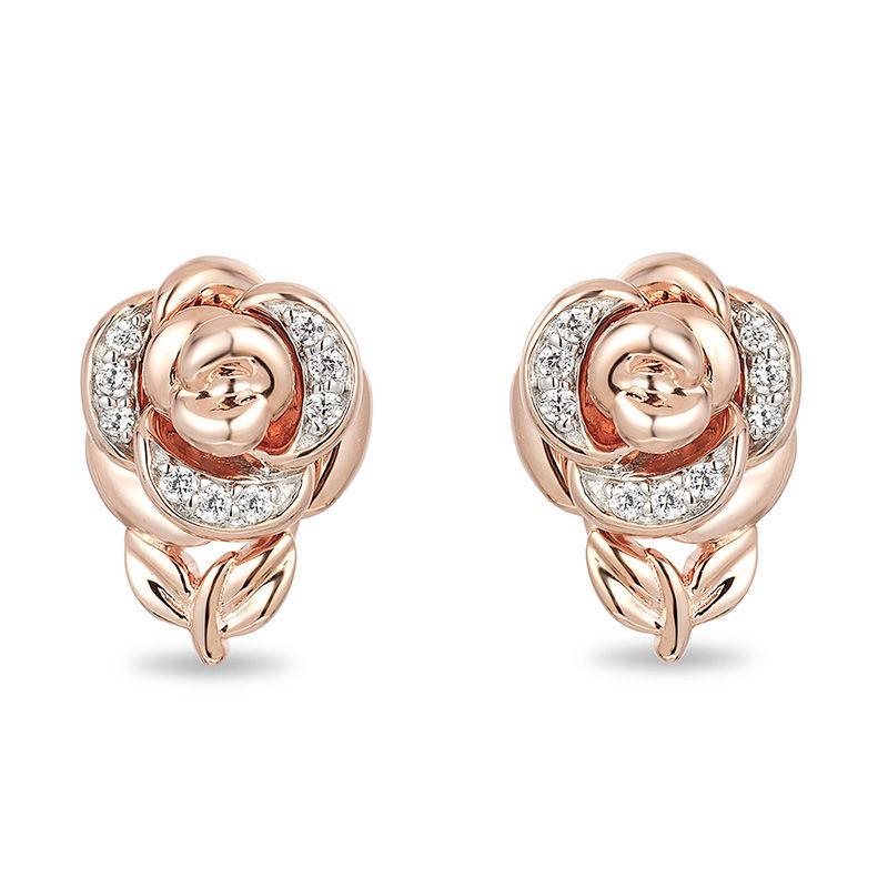 Zhenrong Valentine's Day Gift: Rose Pendant Flower Necklace & Engagement Ring Earrings