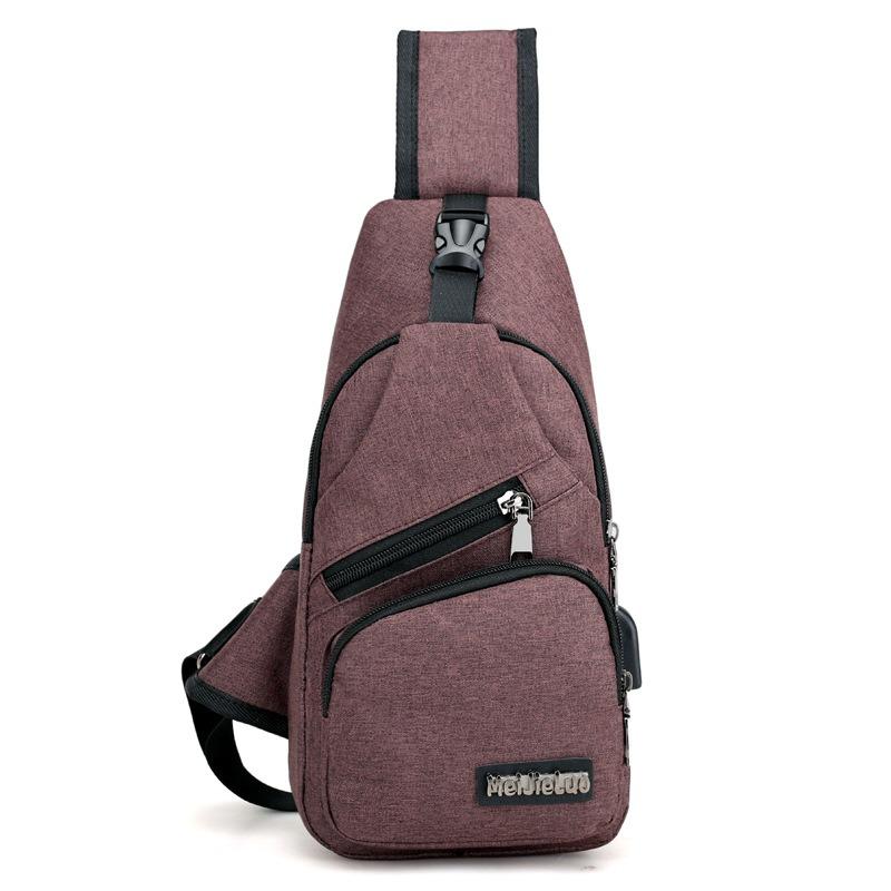 Men's breast bag, large-capacity casual backpack, cycling shoulder oblique span bag, water-proof Oxford cloth breast bag.