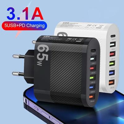 3.1A 5 Port USB Hızlı Şarj Cihazı PD Type C Şarj Adaptörü Xiaomi iPhone Samsung Cep Telefonu için Fişli Şarj QC 3.0 Duvar Şarj Cihazı
