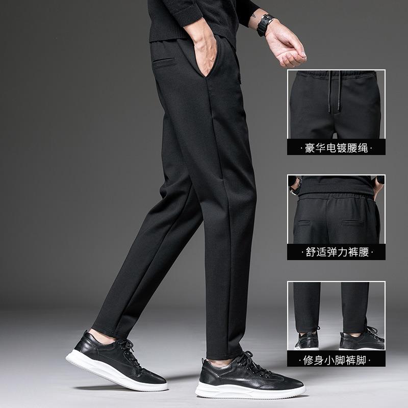 Casual Pants Men's Spring New Straight Pants Slim-fit Large Size Thin Trendy Fashion Solid Color Sweatpants Trousers