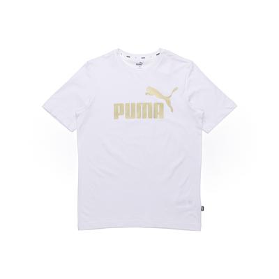 Logo Print Crew Neck Knit Tee Men Tops White 845573-02