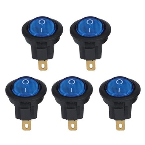 5Pcs 12V 20A Boat SPST Round On/Off Rocker Waterproof Switch Car Marine Auto
