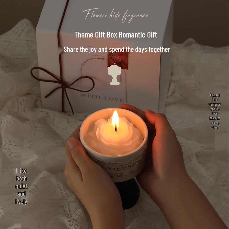 Premium Camellia Scented Candle Gift Set - Soy Wax Wedding Decoration, Birthday & Party Favor.