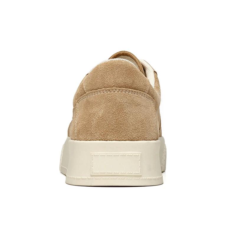 New Vulcanize Shoes for Men Cow Suede Handmade Lace-up Casual Shoes Canvas Skateboard Shoes Men Zapatillas Verdes Hombre