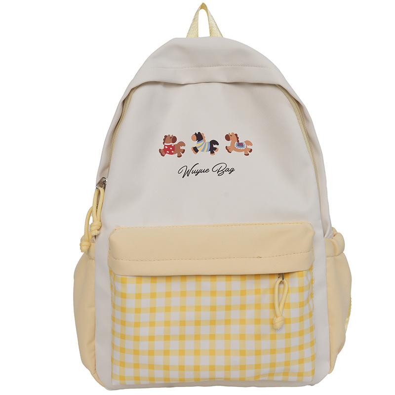 Schoolbag Cute College Schoolbag Female Japanese Ins Plaid Girl Small Fresh Junior High School Backpack Primary and Secondary School Backpack