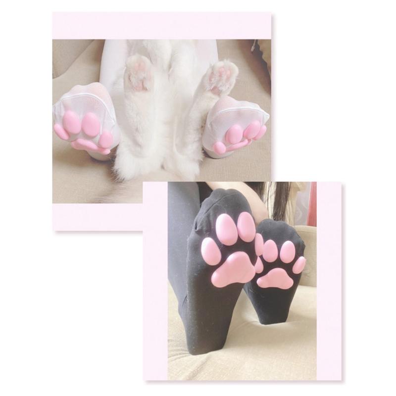 Cat Paw Socks Kawaii 3D Cat Claw Women Stocking Lolita Paw-Pad Thigh High Socks