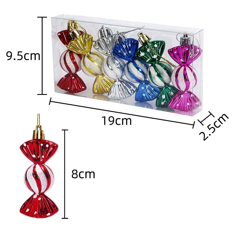 6pcs/box Candy Crutch Icicle Christmas Tree DIY Ornaments New Year Xmas Gifts Christmas Ball Decoration for Home Navidad