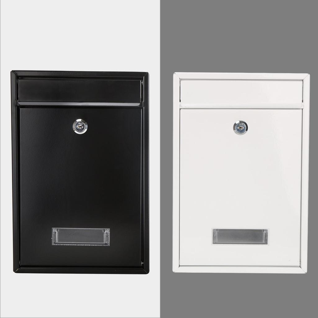 Jssmst Key Key (Jessmat) Mailbox, Wall-Mounted, Lock, Metal, Mail-06 (Black, Lock)