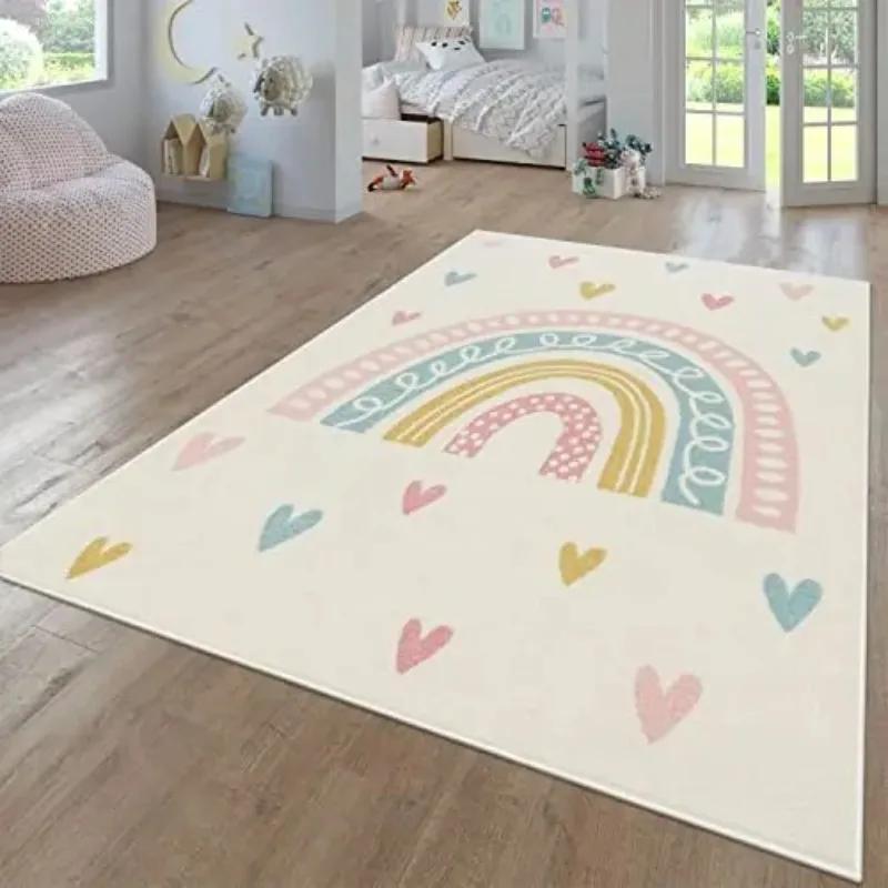 Rainbow Carpet for Living Room Baby Crawling Rugs Art Photography Props Girl's Bedroom Decor Floor Mat Children Playing Carpets