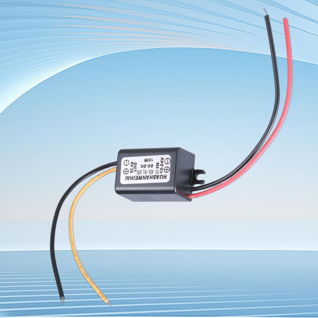 Voltages Regulator Power Cable Converters 12-24V to 6V1A/2A/3A Voltages Step Down Adapter Cord for 6V LED Light Fan