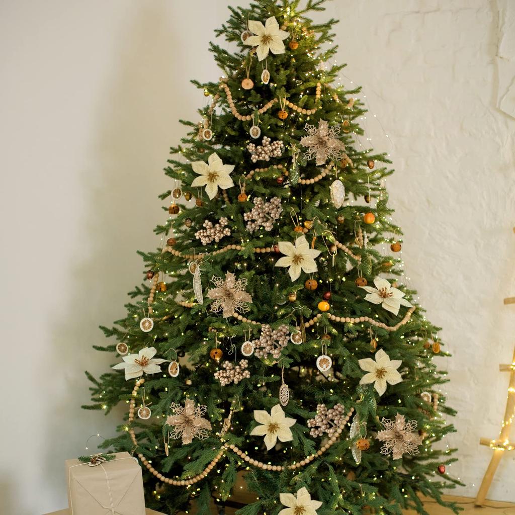 Ucouper Vánoční ozdoba na stromeček dekorace Umělé květiny Balení 30 ks vánočního věnce