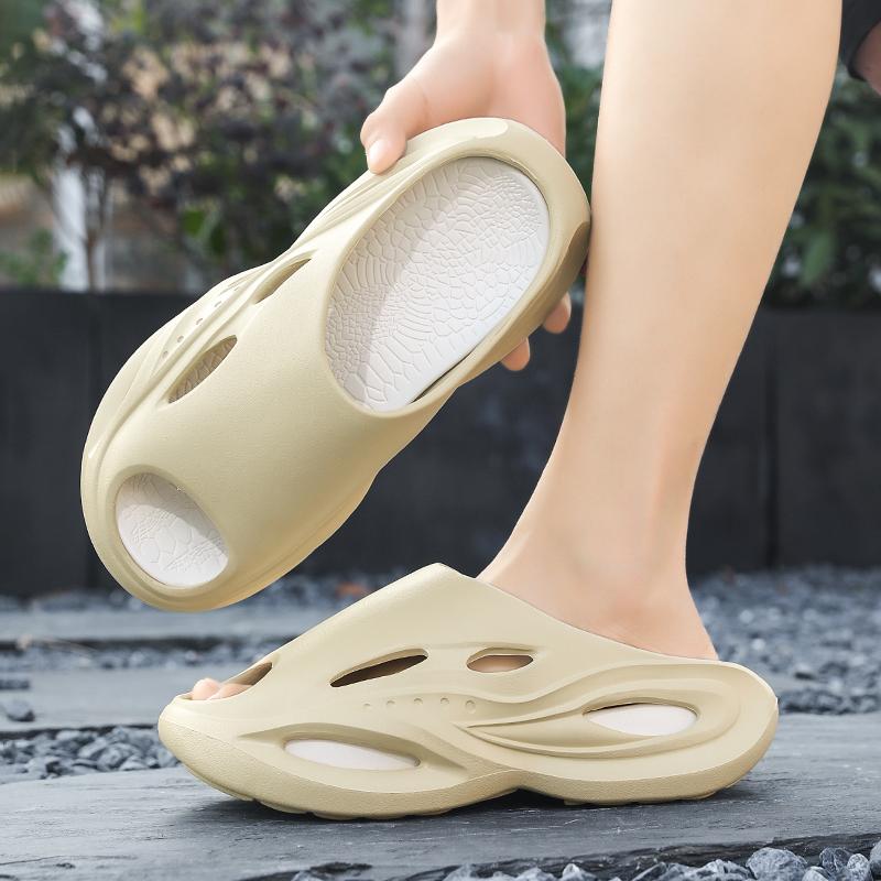 Fashion Summer Men's Fashionable Sports Slippers with Thick Sole, Anti Slip, Anti Odor, Wear-resistant Soft Sole, Men's One-piece Mop