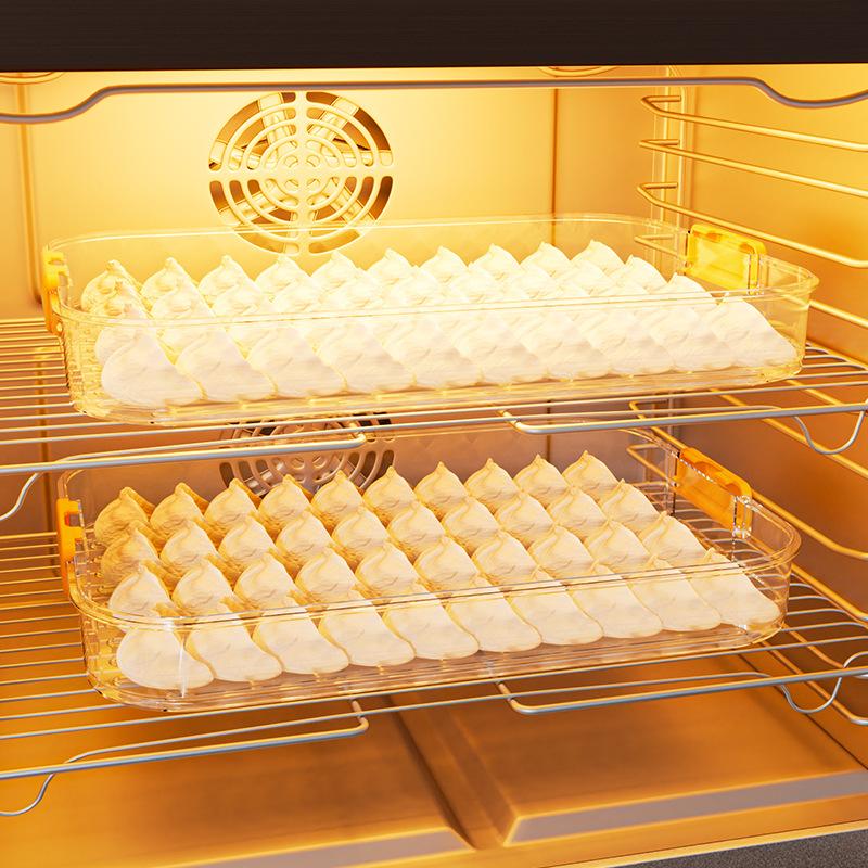 Dumpling Box, Refrigerator for Household Timing Freezing, Anti-stick Bottom, Kitchen, Refrigerator Storage Box, Transparent