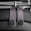 Car Seat Headrest Hooks Universal Vehicle Organizer Hanger Holder Suede Rear Seat Dual Hook Storage Rack