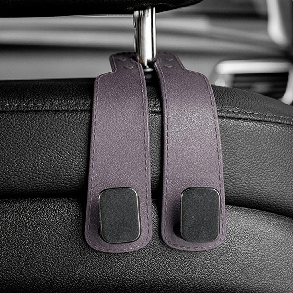 Car Seat Headrest Hooks Universal Vehicle Organizer Hanger Holder Suede Rear Seat Dual Hook Storage Rack