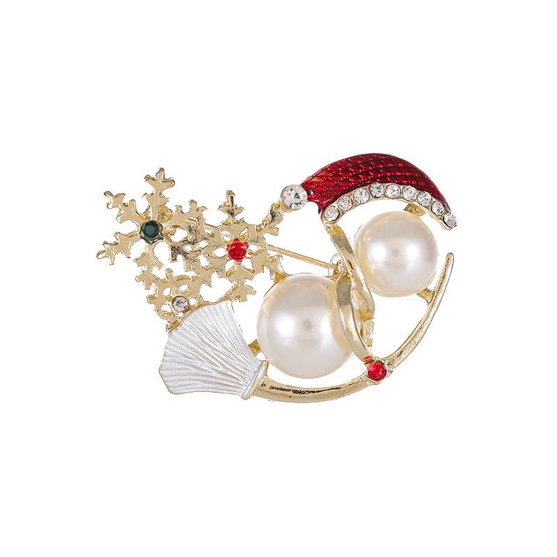 Festliche Schneemann- und Schneeflocken-Brosche – Kreativer Weihnachts-Anstecker für Damen