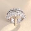 Light Luxury Zircon Ring Three-Piece Set, Wedding Banquet Dress Accessories, Fashionable Geometric Design Ring