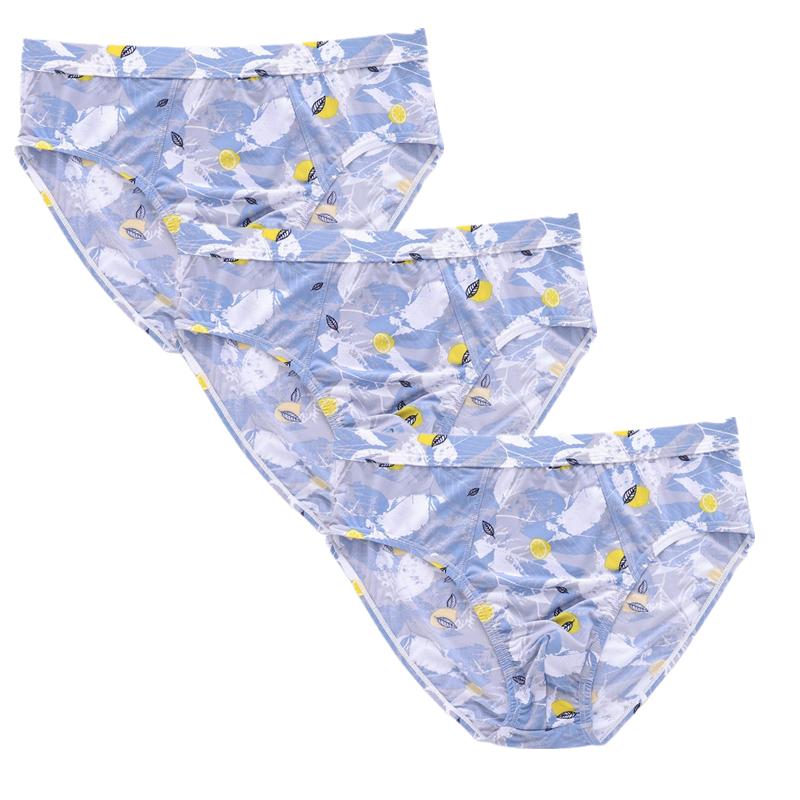 3PCS Fashion Men's Breathable Underwear Underpants Ice Silk Briefs Panties Big Size L XL 2XL 3XL 4XL 5XL 6XL