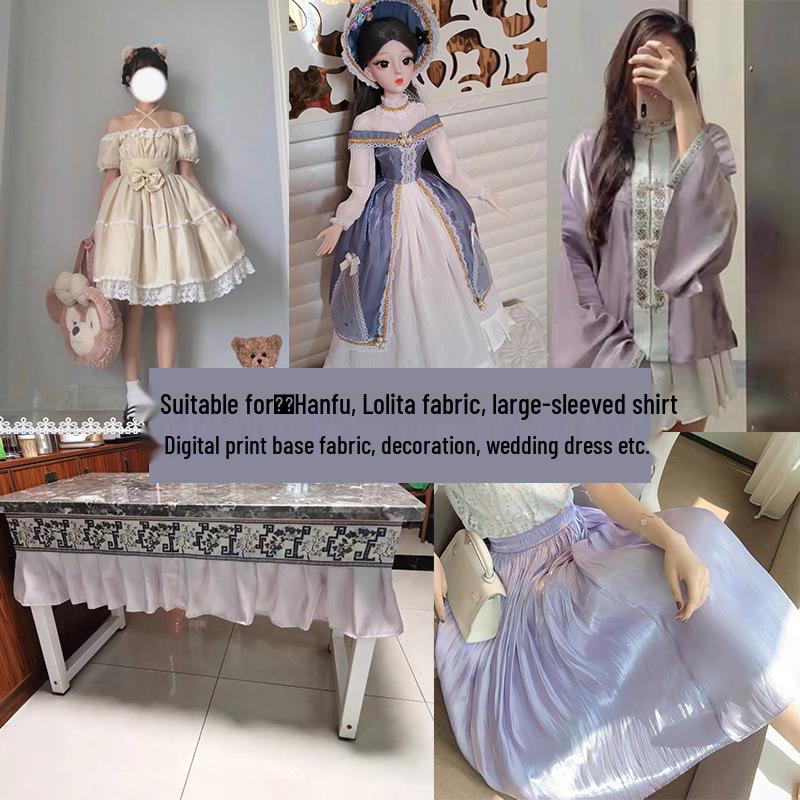 Material Brocart Iridescent din Mătase de Jad Satin Organza pentru Ruqun Hanfu