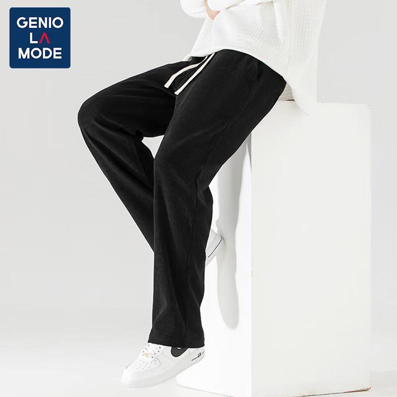GENIOLAMODE Men's Fleece-Lined Corduroy Straight-Leg Casual Pants